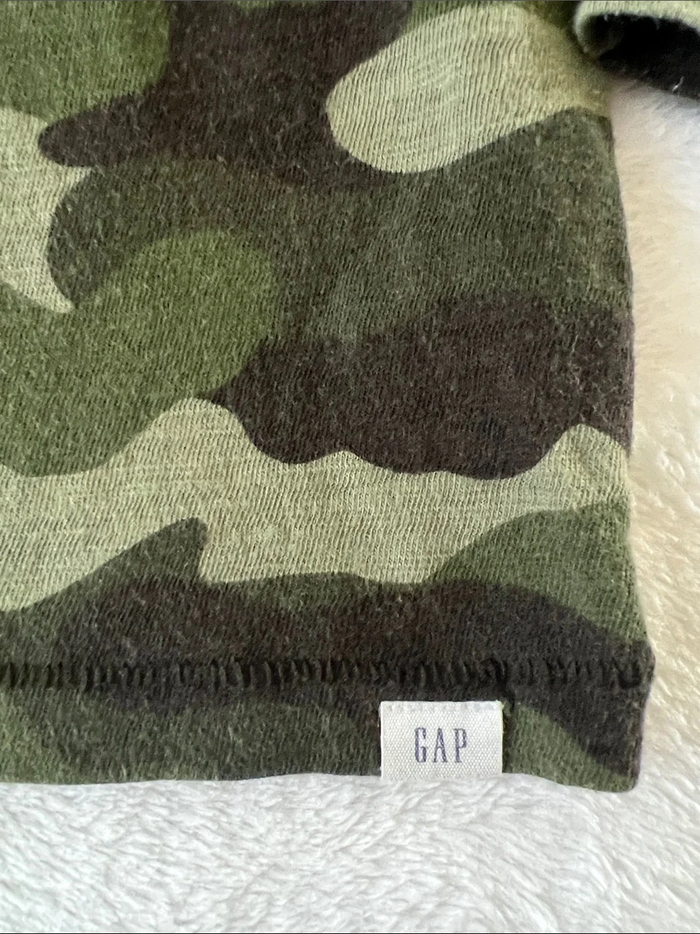 GAP Kids Camouflage Henley Long Sleeve Tee - Olive & Dark Green